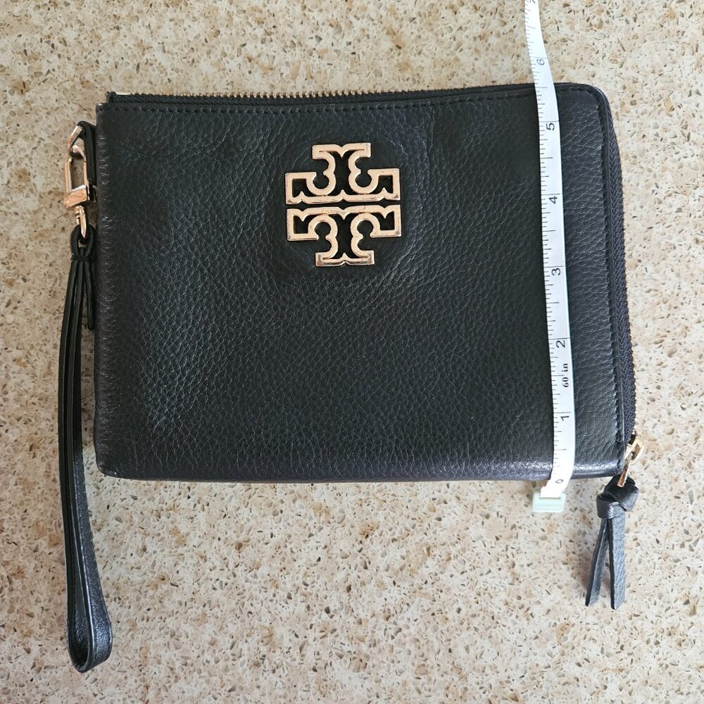 TORY BURCH Britten Black Large Zip Pouch/Wristlet - Picture 5 of 6